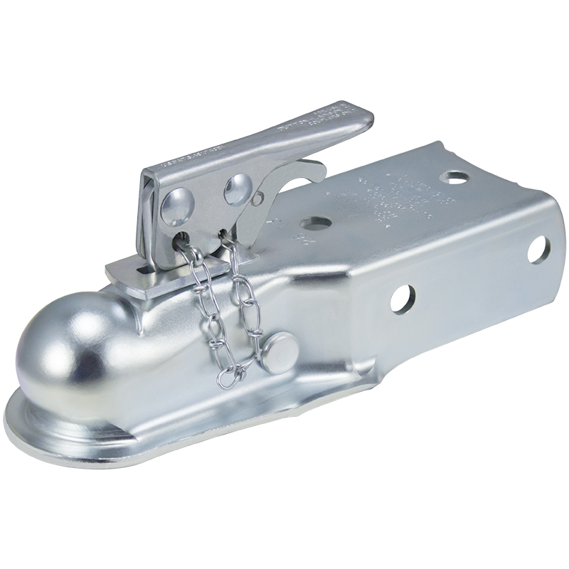 SAE Class II 3500lbs GoTow GT-10003 Silver 2 Straight Ball Hitch Trailer Coupler 2-inch Channel 